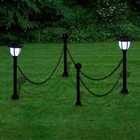 Chain Fence with Solar Lights Two LED Lamps Two Poles Garden Supplies Kings Warehouse 
