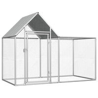 Chicken Coop 2x1x1.5 m Galvanised Steel Coops & Hutches Supplies Kings Warehouse