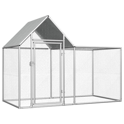 Chicken Coop 2x1x1.5 m Galvanised Steel Coops & Hutches Supplies Kings Warehouse