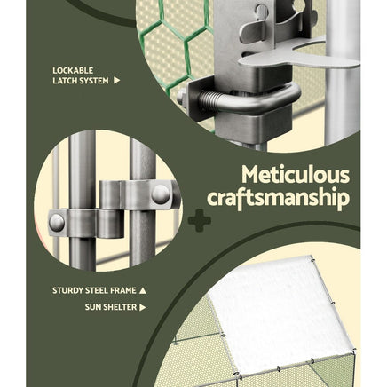 Chicken Coop Cage Run Rabbit Hutch Large Walk In Hen House Cover 8mx3mx2m Kings Warehouse