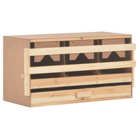 Chicken Laying Nest 3 Compartments 72x33x38 cm Solid Pine Wood Coops & Hutches Supplies Kings Warehouse