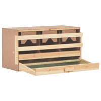 Chicken Laying Nest 3 Compartments 72x33x38 cm Solid Pine Wood Coops & Hutches Supplies Kings Warehouse