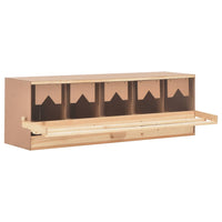 Chicken Laying Nest 5 Compartments 117x33x38 cm Solid Pine Wood Coops & Hutches Supplies Kings Warehouse