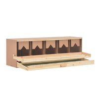 Chicken Laying Nest 5 Compartments 117x33x38 cm Solid Pine Wood Coops & Hutches Supplies Kings Warehouse