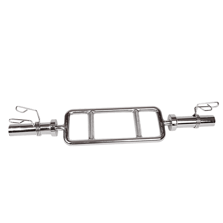 Chrome Olympic Tricep Bar Barbell Heavy Duty with Spring Collars Kings Warehouse