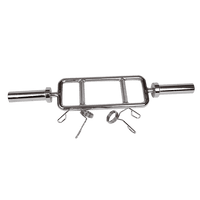 Chrome Olympic Tricep Bar Barbell Heavy Duty with Spring Collars Kings Warehouse