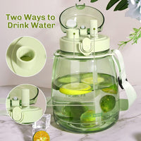 Clear Large Water Bottle Water Jug with Adjustable Shoulder Strap - Green Kings Warehouse