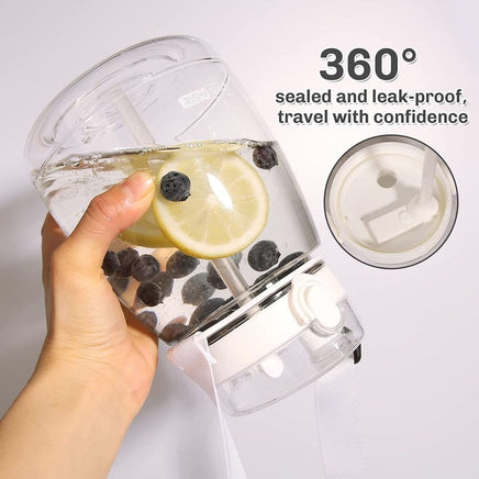 Clear Large Water Bottle Water Jug with Adjustable Shoulder Strap - White Kings Warehouse