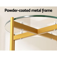 Coffee Table Side Table Laptop Desk Bedside Sofa Glass Table Metal Frame Christmas Peak Season Sale Kings Warehouse