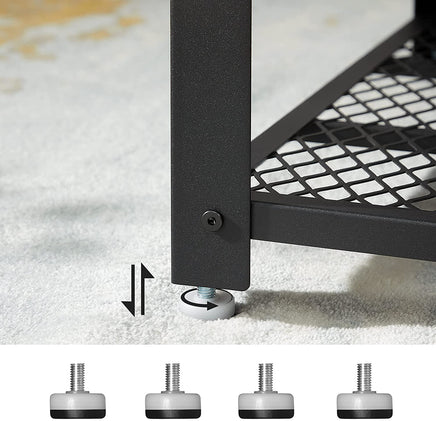 Coffee Table with Metal Frame Storage Shelf Rustic Brown living room Kings Warehouse