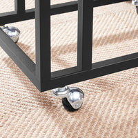 Coffee Table with Steel Frame and Castors Rustic Brown and Black living room Kings Warehouse