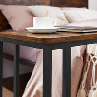 Coffee Table with Steel Frame and Castors Rustic Brown and Black living room Kings Warehouse