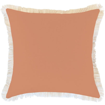 Cushion Cover-Coastal Fringe-Solid-Clay-60cm x 60cm Kings Warehouse
