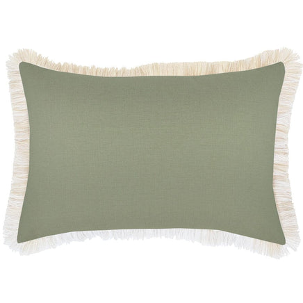 Cushion Cover-Coastal Fringe-Solid-Sage-35cm x 50cm Kings Warehouse