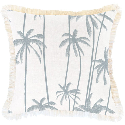 Cushion Cover-Coastal Fringe-Tall-Palms-Smoke-45cm x 45cm Kings Warehouse