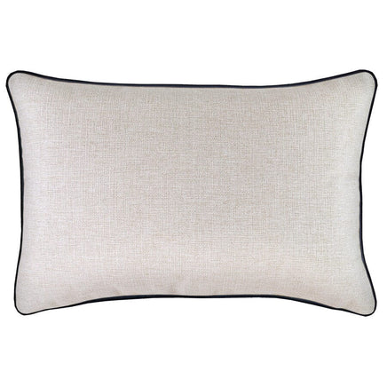 Cushion Cover-With Black Piping-Natural-35cm x 50cm Kings Warehouse