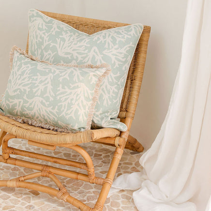 Cushion Cover-With Piping-Coastal Coral Seafoam-60cm x 60cm Kings Warehouse