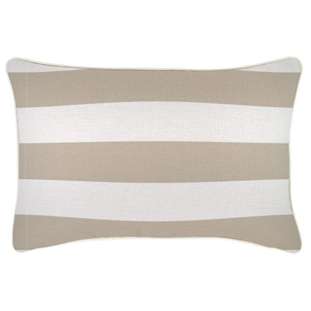Cushion Cover-With Piping-Deck Stripe Beige-35cm x 50cm Kings Warehouse