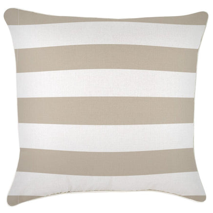 Cushion Cover-With Piping-Deck Stripe Beige-60cm x 60cm Kings Warehouse