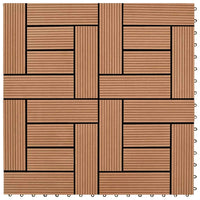 Decking Tiles WPC 1 sqm Brown 11 pcs 30 x 30 cm