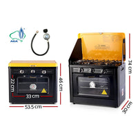 Dev King 3 Burner Portable Oven - Black & Yellow Kings Warehouse 