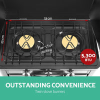 Dev King 3 Burner Portable Oven - Silver & Black Kings Warehouse