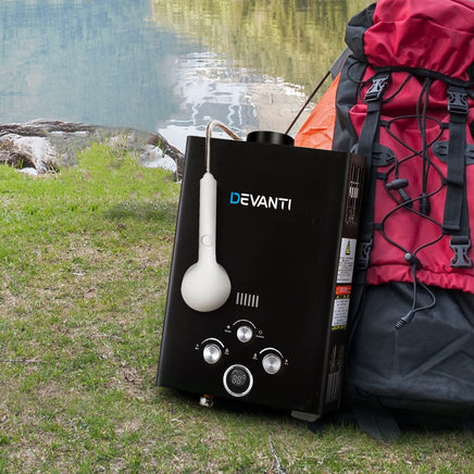 Dev King Outdoor Portable Gas Water Heater 8LPM Camping Shower Black Camping > Outdoor Kings Warehouse