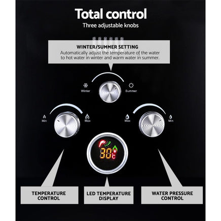 Dev King Outdoor Portable Gas Water Heater 8LPM Camping Shower Black Camping > Outdoor Kings Warehouse