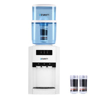 Dev King 22L Bench Top Water Cooler Dispenser Purifier Hot Cold Three Tap with 2 Replacement Filters