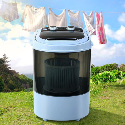 Devanti 3KG Mini Portable Washing Machine Shoes Wash Top Load Spin Camp Caravan Outdoor Kings Warehouse