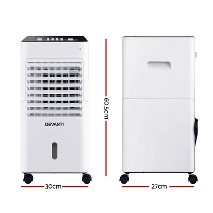 Devanti Evaporative Air Cooler Conditioner Portable 6L Cooling Fan Humidifier Air Conditioners Kings Warehouse