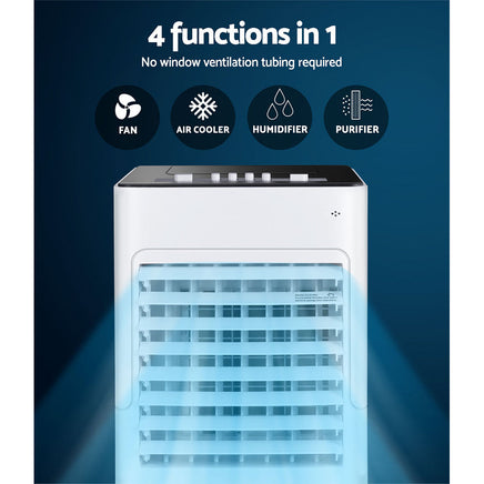 Devanti Evaporative Air Cooler Conditioner Portable 6L Cooling Fan Humidifier Air Conditioners Kings Warehouse