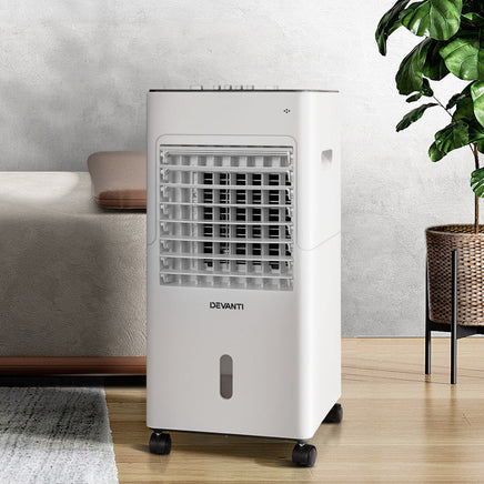 Devanti Evaporative Air Cooler Conditioner Portable 6L Cooling Fan Humidifier Air Conditioners Kings Warehouse