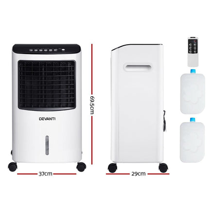 Devanti Evaporative Air Cooler Conditioner Portable 8L Cooling Fan Humidifier New Arrivals Kings Warehouse
