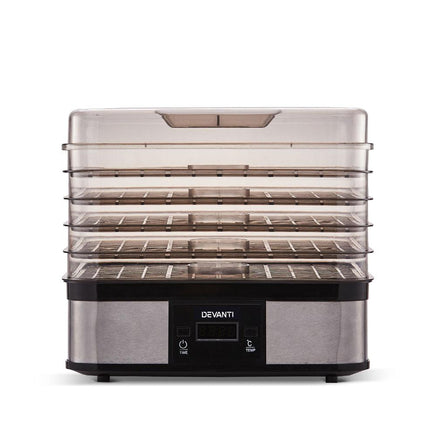 Devanti Food Dehydrator with 5 Trays - Silver Kings Warehouse