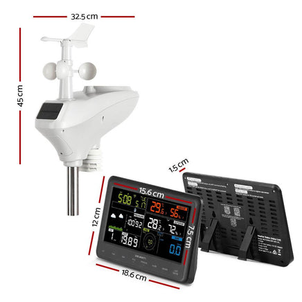 Devanti Wireless WiFi Professional Weather Station Solar Sensor LCD UV Light Others Kings Warehouse