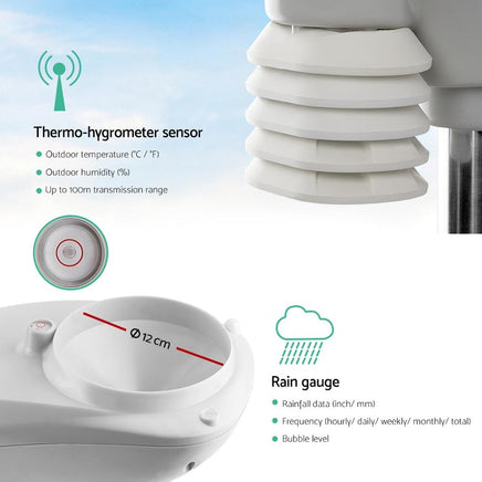 Devanti Wireless WiFi Professional Weather Station Solar Sensor LCD UV Light Others Kings Warehouse