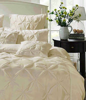 Diamond Pintuck King Size Quilt/Doona/Duvet Cover Set - Beige Kings Warehouse