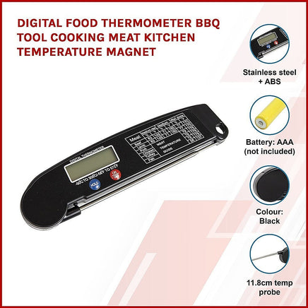 Digital Food Thermometer BBQ Tool Cooking Meat Kitchen Temperature Magnet Kings Warehouse