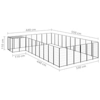Dog Kennel Black 19.36 m² Steel Kings Warehouse