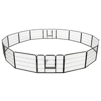 Dog Playpen 16 Panels Steel 60x80 cm Black Kings Warehouse