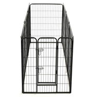 Dog Playpen 8 Panels Steel 80x100 cm Black Kings Warehouse