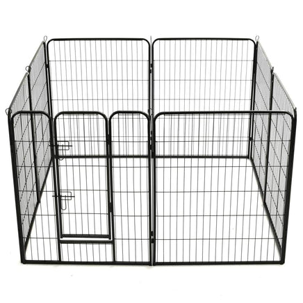 Dog Playpen 8 Panels Steel 80x100 cm Black Kings Warehouse