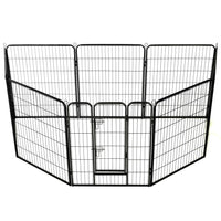 Dog Playpen 8 Panels Steel 80x100 cm Black Kings Warehouse