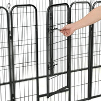 Dog Playpen 8 Panels Steel 80x100 cm Black Kings Warehouse