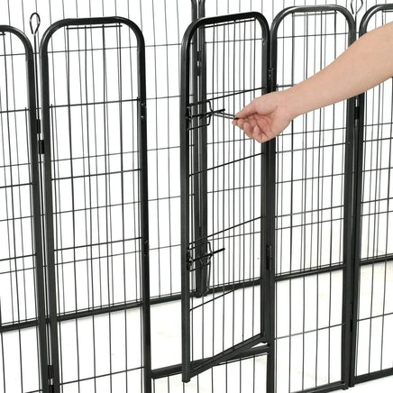 Dog Playpen 8 Panels Steel 80x100 cm Black Kings Warehouse