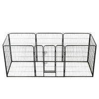 Dog Playpen 8 Panels Steel 80x100 cm Black Kings Warehouse