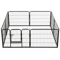 Dog Playpen 8 Panels Steel 80x60 cm Black Kings Warehouse