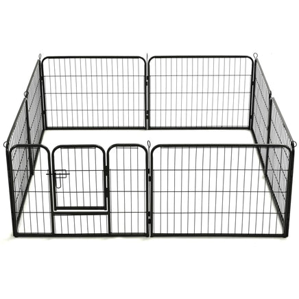 Dog Playpen 8 Panels Steel 80x60 cm Black Kings Warehouse