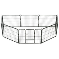 Dog Playpen 8 Panels Steel 80x60 cm Black Kings Warehouse